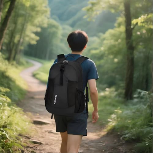 Mochila ligera plegable 25L para trekking negro miniatura 6