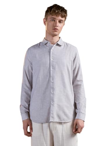 Image of THE BEAR HOUSE Men's Pure Cotton Solid Slim Fit Shirt