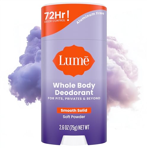 Lume Whole Body Deodorant - Smooth Solid Stick - 72 Hour Odor Control - Aluminum Free