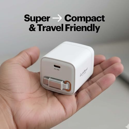 Image of Stuffcool Zeno 30W GaN Type C Fast Charger Retractable Cable 75cm PD PPS iPhone Pixel Samsung Super Fast Charging Made in India