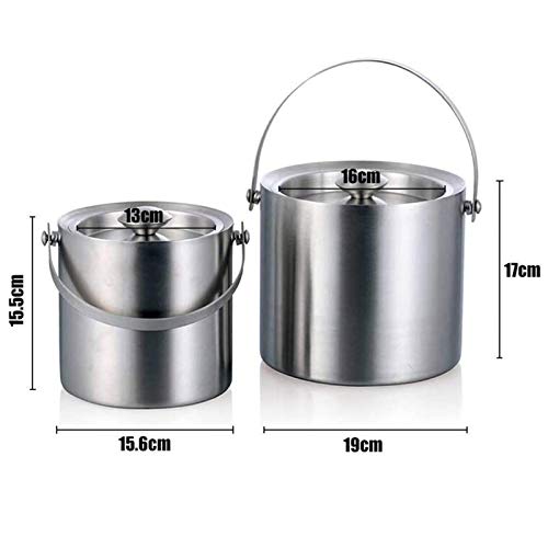 Seau à glace en acier inoxydable double paroi taille M