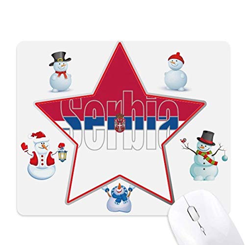 Tapis de souris drapeau de la Serbie de Noël : cadeau idéal fêtes