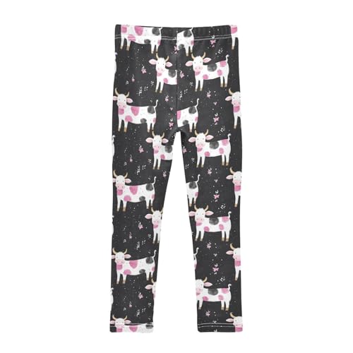 Animal Cow Pink Girls Casual Leggings for Kids Printed Long Pant Bottoms Stretch and Soft2