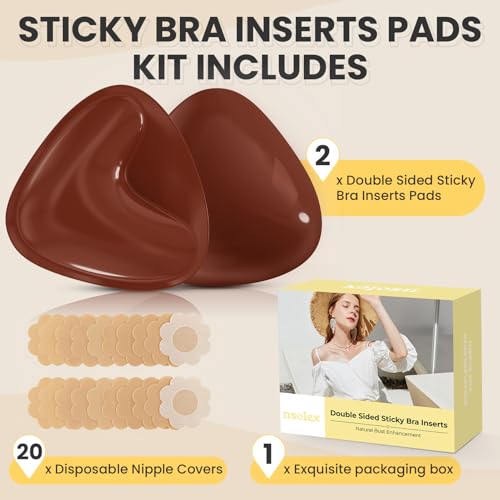 Image of Double Sided Sticky Bra Inserts Reusable Ultra Push Up Lift Self Adhesive Bra Pads for Bikini Swimsuit Strapless Dress