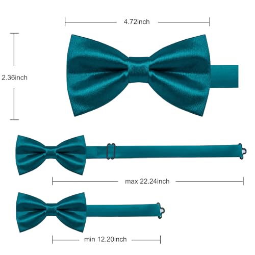 Image of YourTies Bow Ties for Men Pretied Bowties Solid Color Satin Bow Tie Formal Business Tuxedo Wedding Party Prom