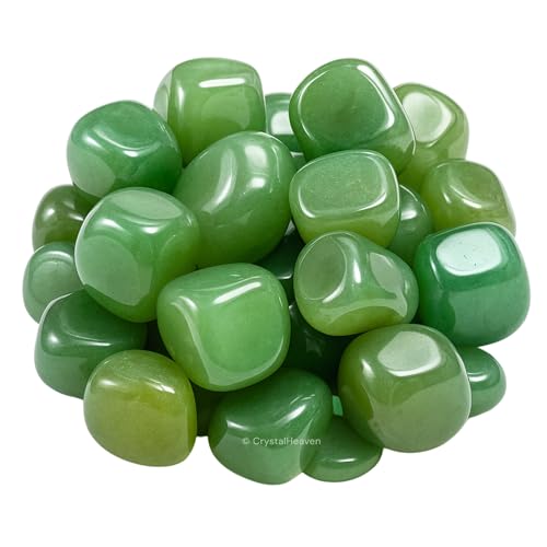 Image of Certified Green Aventurine Crystal Healing Tumbled Stone, Natural Polished Crystals for DIY Crafts, Manifestation, Meditation, Pooja Feng Shui and Reiki Healing (30 Grams)
