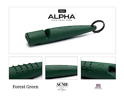 ACME Hundepfeife No. 211,5 (Update 2023) | Alpha | Verbesserte Version | Ideal für den Rückruf | Große Reichweite | Neuer Griff | Frequenzstandardisiert (Forest Green)