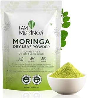 Moringa Powder 453 gm, 100% Natural Drumstick Leaf Powder Good for Skin, Hair with No Chemicals and Preservatives