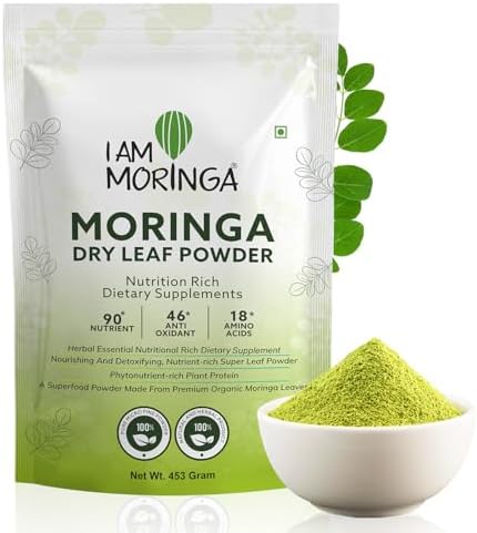 Moringa Powder 453 gm, 100% Natural Drumstick Leaf Powder Good for Skin, Hair with No Chemicals and Preservatives