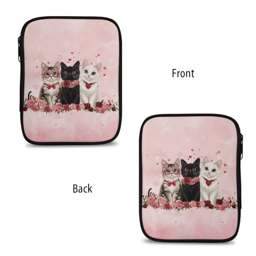 Image of Vanideaoty Kitten Crochet Hook Case Lightweight Rose Crochet Organizers and Storage Soft for Travel Outdoors Home Valentines Day Gifts Easy to Carry