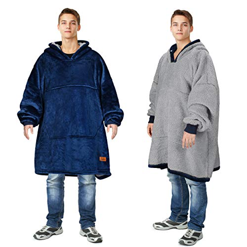 Catalonia Oversized Hoodie Blanket Sweatshirt,Super Soft Warm Comfortable Sherpa Giant Pullover with Large