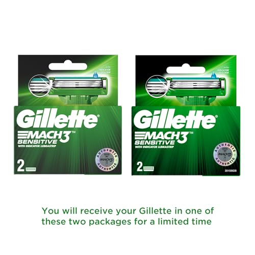 Gillette Mach 3 Sensitive Manual Shaving Razor Blades - 2s Pack (Cartridge) - Image 2