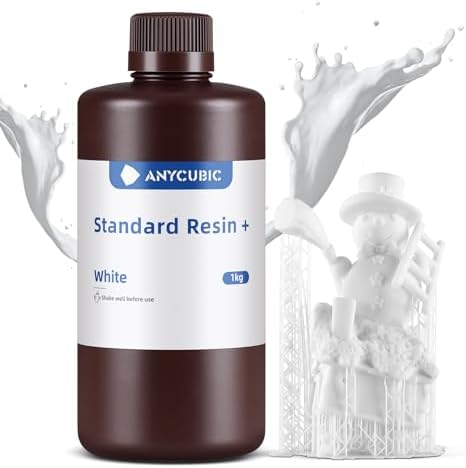 ANYCUBIC Upgraded Standard 3D Printer Resin, 405nm SLA Fast UV-Curing Resin, High Precision & Rapid Photopolymer for 8K Capable LCD/DLP/SLA 3D Printing (White, 1000g)