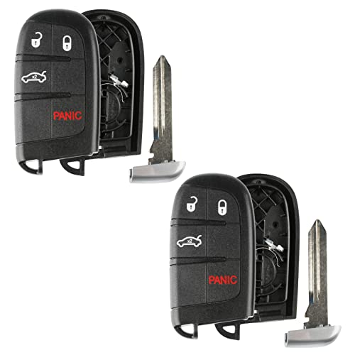 2X Keyless Option Remote Key Fob Shell 4Btn Case For Jeep Dodge Chrysler (M3N-40821302) #TOP5