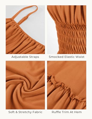 Image of GRACE KARIN Women's Summer Maxi Dress 2026,Smocked Ruched Bust Sundress with Adjustable Straps & Pockets-Beach Vacation Dress
