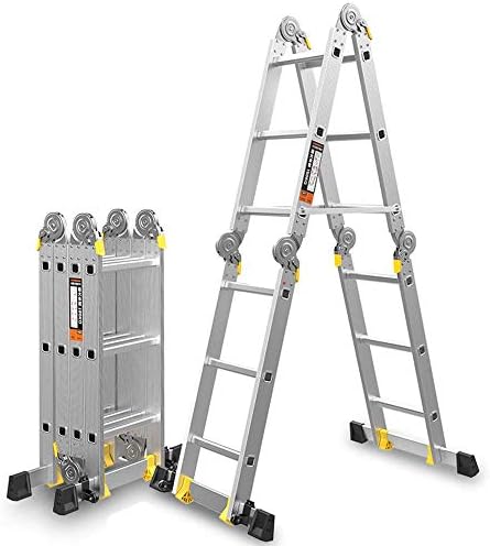 بوسامان سلم قابل للطي محمول قابل للطي من الألومنيوم سميك سل م محمول نوع سل م محمول على شكل سلم يتحمل وزن 150 كجم 4 7 2 5mm Amazon Ae الأدوات وتحسين المنزل