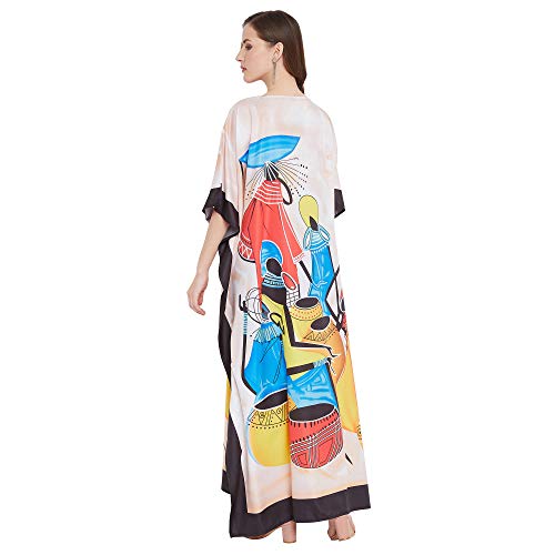 Image of Oussum Plus Size Kaftan Dresses for Women, Polyester Summer Caftan Cover Up Maxi Beach Dress, 1X-3X