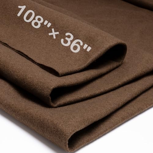 XSEINO Chocolate Brown Large Felt Fabric 108 X 36 (3 Square Yards) 1.4 mm Thick Soft Felt Fabric Sheet for Crafts Brown Series Colors Soft Nonwoven Fabric Fit for Decoration Sewing DIY Crafts
