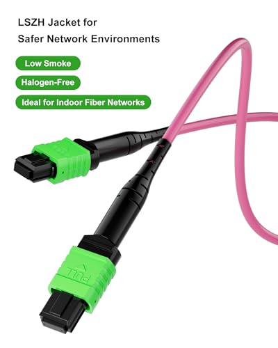 Image of OM4 MPO Breakout Cable, 16F APC to 2 x 12F APC, Type B, 10 m | LSZH jacket, 40G /100G /400G, Individually Tested, QSFP-DD /QSFP28, data center parallel optics