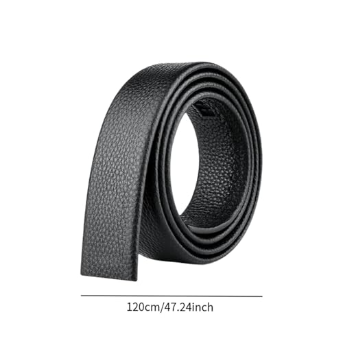 Ratchet Belt Strap Faux Leather Waistband DIY Business 3.5cm Replacement Stylish, 120cm Black4