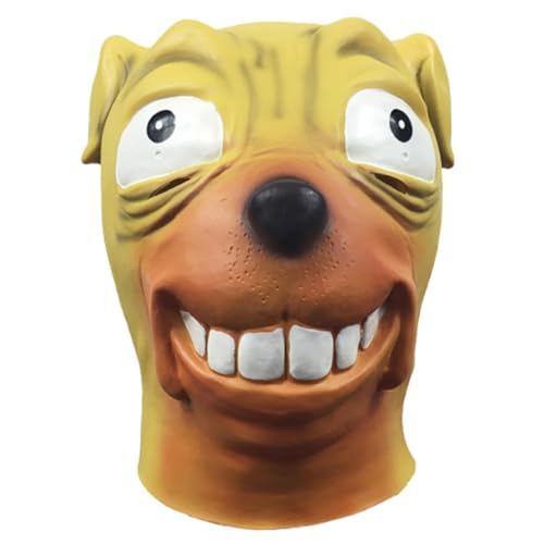 Vaguelly Máscara de Látex Perro Divertido para Halloween Disfraz Cosplay Animal Realista para Fiestas Festivos
