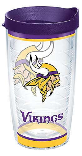 Tervis Made in USA Double Walled NFL Minnesota Vikings Insulated Tumbler Cup Keeps Drinks Cold & Hot, 16oz, Tradition