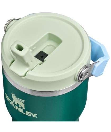 Image of STANLEY IceFlow 2.0 Flip Straw Tumbler with Handle 20 oz | Twist On Lid and Flip Up Straw | Leak Resistant Water Bottle | Insulated Stainless Steel | BPA-Free | Emerald Honeydew