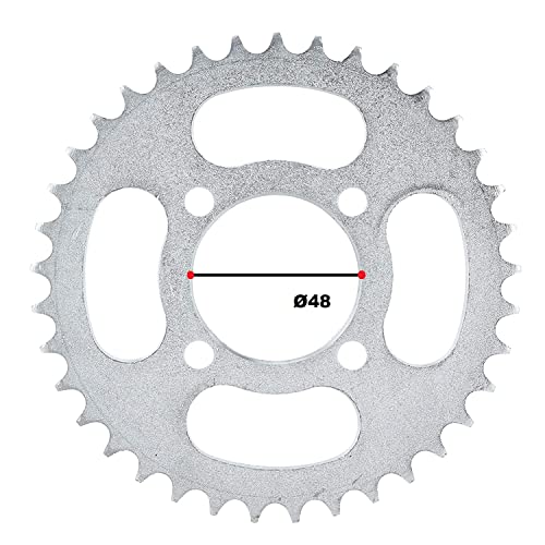 Corona per MidiQuad ATV PitBike 37 Denti per Catena 428 Ø48, 4 Fori di Fissaggio