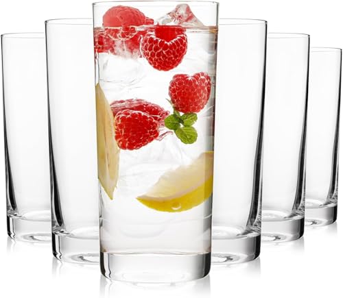 OUWO Highball Glasses Set of 6, 16oz Tall Drinking Glasses, Water Glass for Kitchen, Tom Collins...