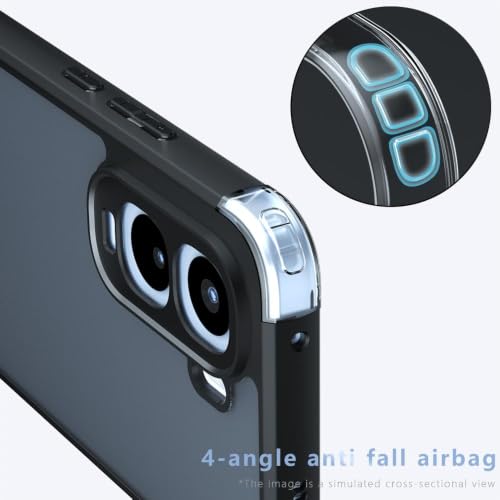 Image of Matte PC + TPU Back Cover Case for Vivo T5 Pro 5G, Black