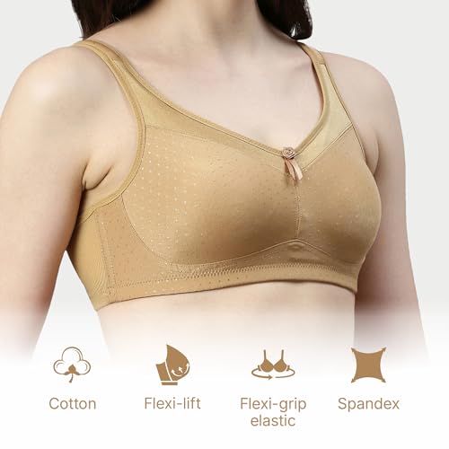 Image of Enamor Hidden X-Frame and Smoothening Women's Full Support Everyday Bra - Jiggle Control, Non Padded, Wirefree, Full Coverage - FB12 (Available in Plus Sizes)