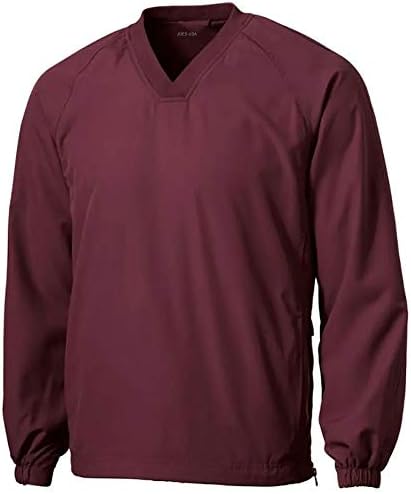 Joe's USA Men's Athletic All Sport V-Neck Raglan Wind Shirt-2XL-Maroon