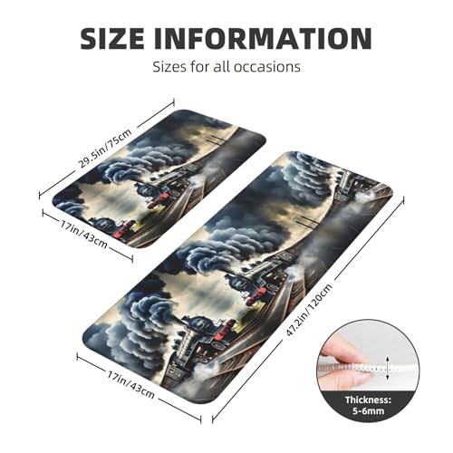 Tapis de cuisine antidérapant lot de 2 lavable confort train nuage - 4