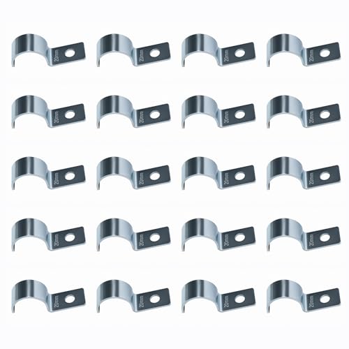 20 Pièces Fixation Grillage Rigide sur Mur Cavalier Cable Electrique 304 Épaissi, Fixations Murales Grillage Rigide, Pinces U Tube pour Tuyaux, Fils, Câbles, Conduits Électriques, Vis de Montage