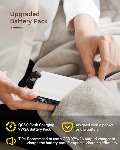 Image of Zireot Cordless Heated Blanket with Battery Pack,Battery Operated Heated Throw,USB Rechargeable Heated Blankets