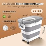 23-25 Lbs Airtight Dog Food Storage Container,Collapsible Dog Food Container with Lid,Wheels,Handle,Large Pet food storage Container with Scoop,Small Food Container for Dog Cat - Image 2