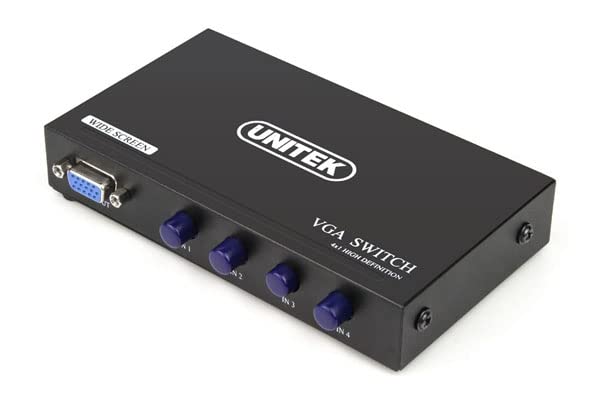 4 Port VGA Splitter Sharing Switch Box (4 VGA Out/1 VGA in) 4 VGA Input 1 VGA Output - 4 Pcs to 1 Monitor - for Four PC to Share one Monitor and Speaker System (1G-4 Port VGA Splitter Sharing Switch) (B0BZ864T3B) Amazon Price History, Amazon Price Tracker