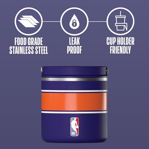 Image of Hydrapeak x NBA Officially Licensed Phoenix Suns 25oz Stainless Steel Vacuum Insulated Thermos Food Jar with Handle, Wide Mouth Leak-Proof Soup Thermos for Adults, 10 Hours Hot and 16 Hours Cold
