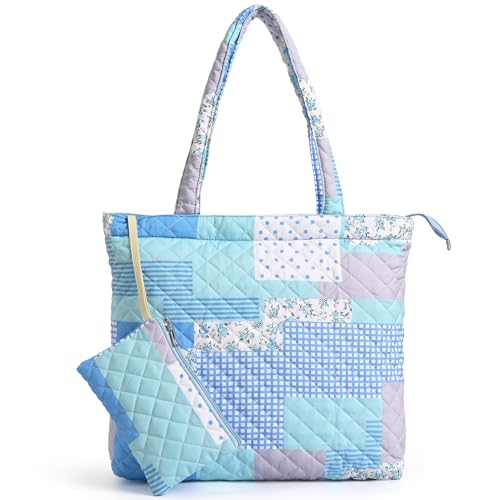 Bolso Tote Acolchado Floral con Cremallera para Mujer miniatura 1