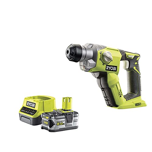 Pack RYOBI marteau perforateur 18V One+ R18SDS-0-1 batterie One+ 5.0Ah - 1 chargeur rapide 2.0Ah RC18120-150