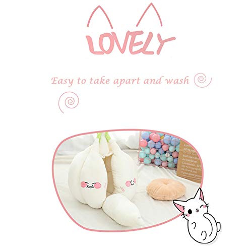 DHGTEP Lustige Knoblauch Katze Bett Matte Weiche Warme Haustier Katze Haus Beruhigende Katze Bett für Hund Katze Sitzen Nach Hause Welpe Schlafen Plüsch Nest Höhle (Color : White, Size : 55x55x50cm)