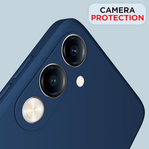 Image of Outlouders Back Cover for iQOO Z10 lite 5G / Vivo T4 lite 5G / Y19 5G / Y19e / Y04 4G / Y29s 5G | Camera Protection | Durable Soft Matte Silicone Bumper Case (Blue)