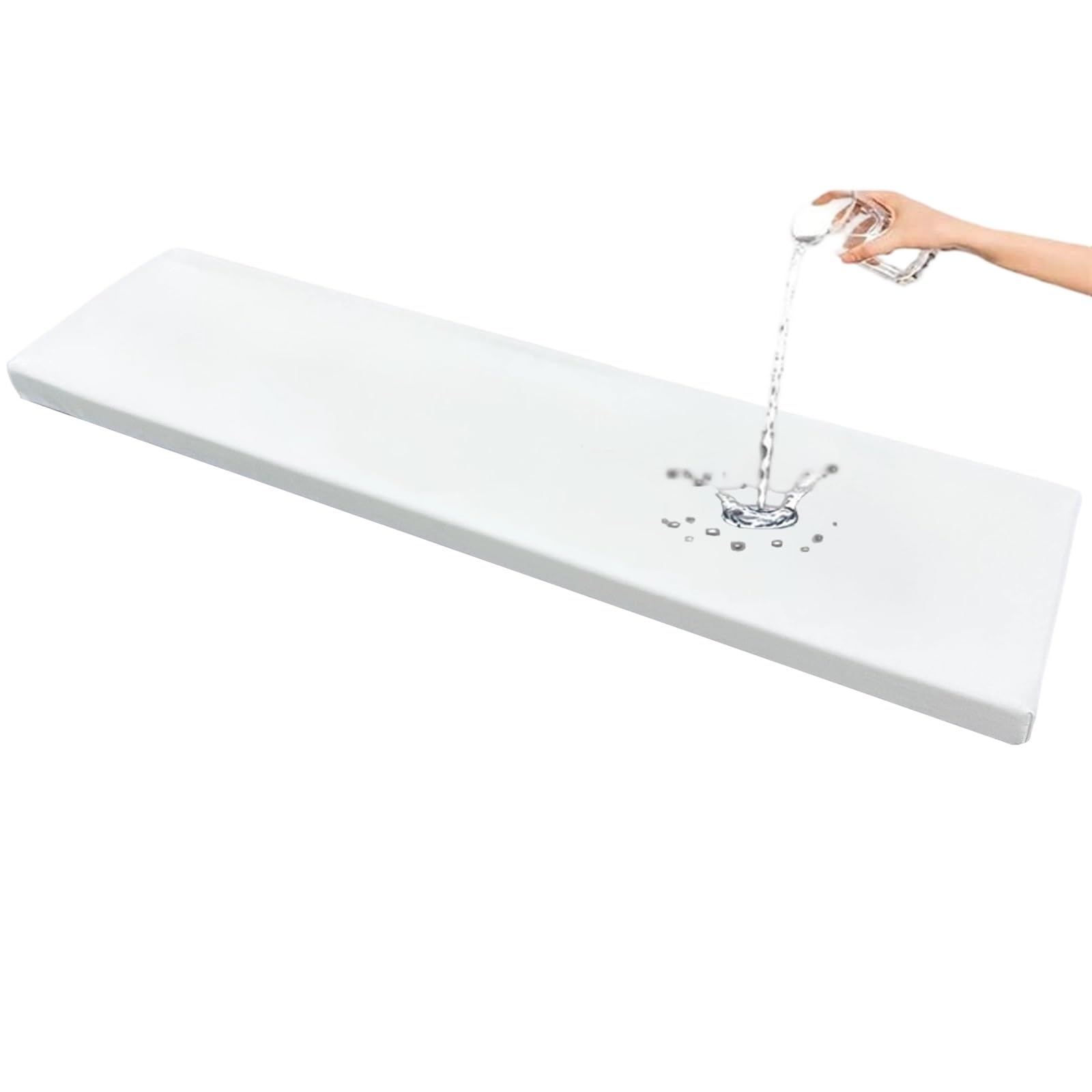 RTSFKFS Indoor Outdoor Long Bench Cushion 100x45 120x45 150x45cm, 5cm Thick, Waterproof,Non Slip, Washable Seat Pad 1/2/3/4 Seater Replacement Cushion for Patio Garden Dining(White,100x60 cm)