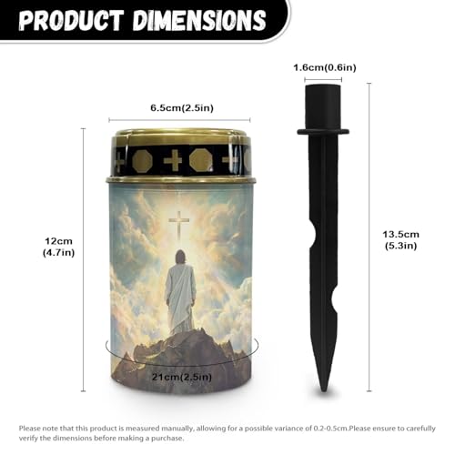 Image of Poceacles 4 Pack Cross Solar Candle Cemetery LED Garden Lights - Outdoor Waterproof with Dusk to Dawn Sensor, God Cross Light