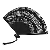 jojofuny Éventail Chinois Traditionnel avec Pendule Frange Élégant et Antique pour Spectacles et Fêtes