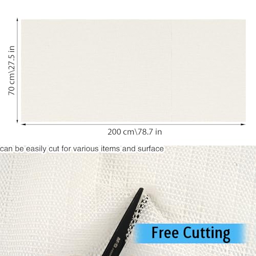 70x200cm Teppich Antirutschmatte, Schneidbar Teppichunterlage rutschfest, Teppichstopper, Antirutschmatte für Teppich, PVC Teppichgreifer Antirutschmatte, für Tischtücher(Weiß)