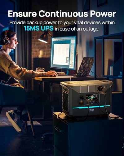 Portable Power Station 1800W (Surge 3000W), 1382.4Wh LiFePO4 Battery Generator, Fast Charging Solar Generator for Camping & RVs, Off-Grid Power Outage, Home Emergency Backup - Image 6