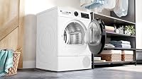 Bosch WQG243D41 Serie 6, Wärmepumpentrockner 9 kg, Extra Kurz Trockenprogramm, Halbe Beladung Option, Auto Dry, Easy Clean Filter, Sensitive-Drying-System, Trommelreversierung, Innenbeleuchtung, Weiß – Ansicht 6