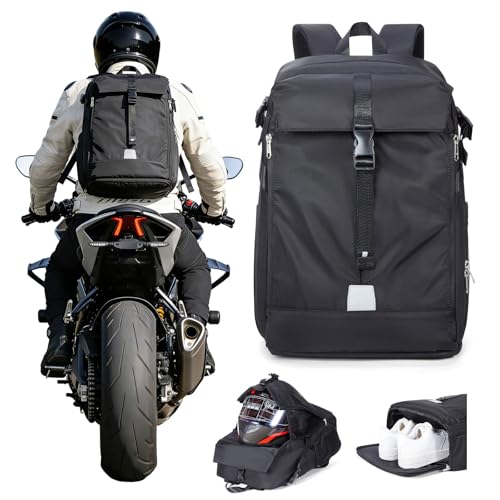 Sac à dos pour casque de moto noir SEAFEW grand format étanche