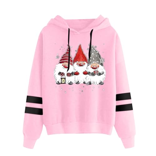 Weihnachtskleidung Damen, Weihnachtspullover Damen Baumwolle Lustig Weihnachts Pulli Rundhals Sweatshirt Christmas Pullover Teenager Mädchen Mit...